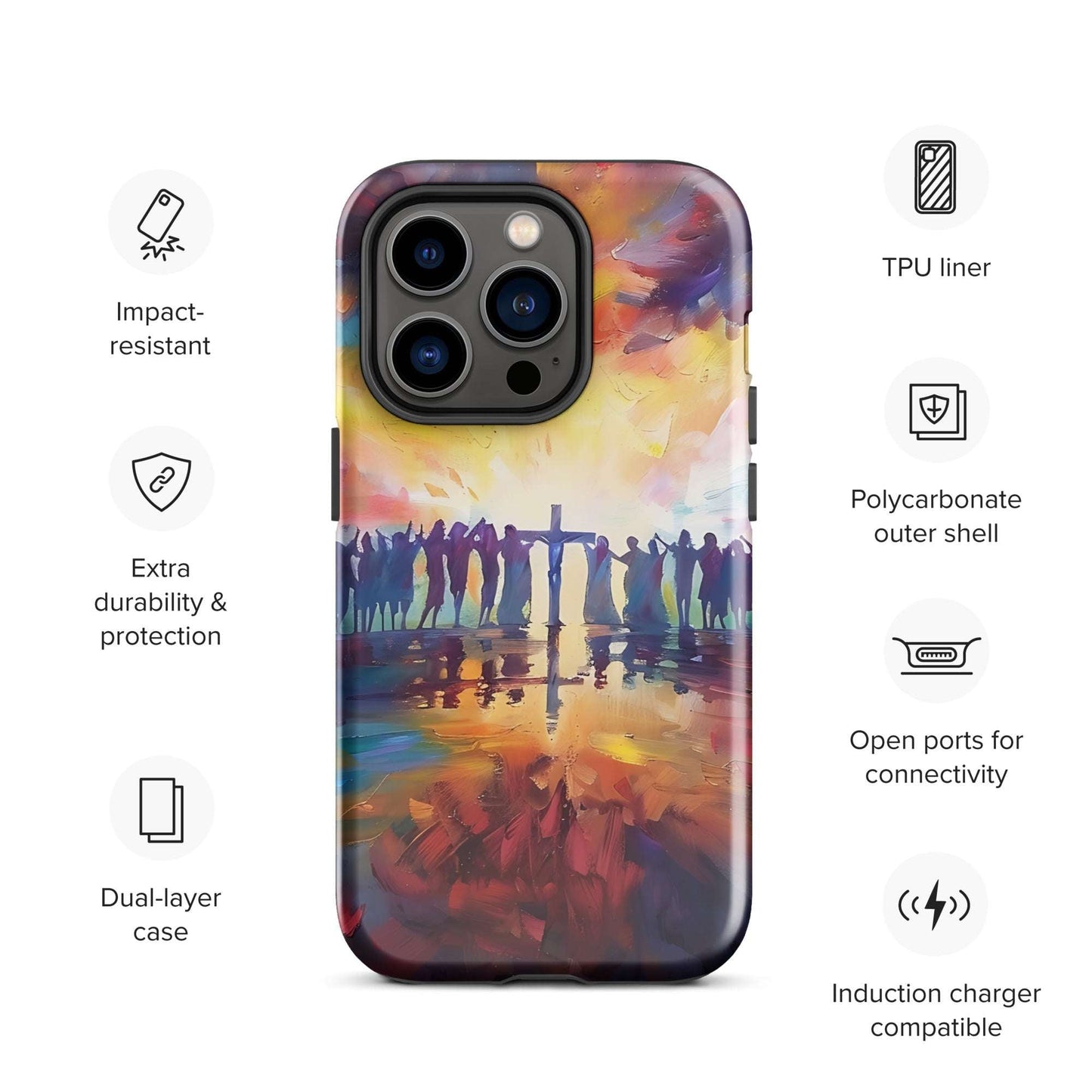 Am Kreuz vereint – Hoffnung für alle - Hardcase iPhone® Handyhülle - iPhone 14 Pro - GfoitMa