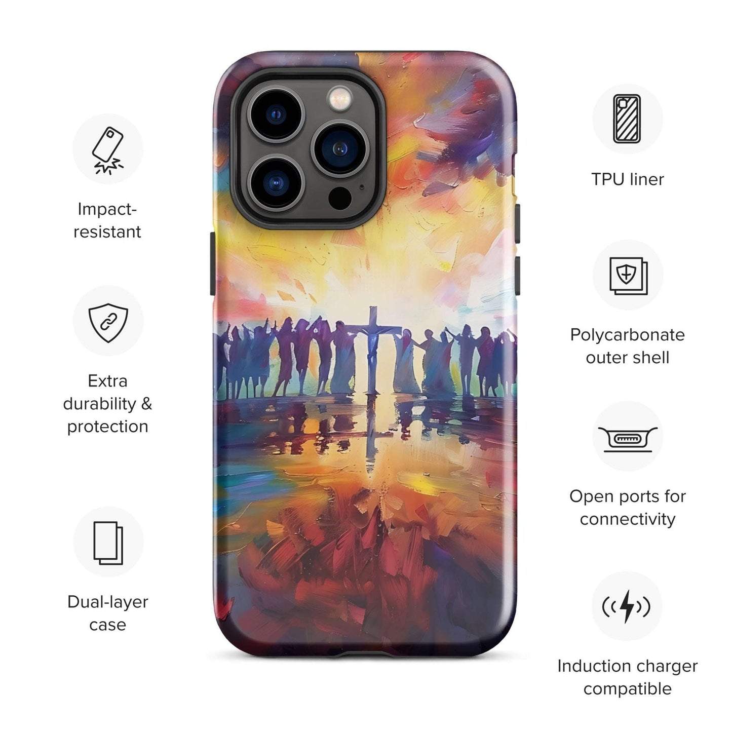 Am Kreuz vereint – Hoffnung für alle - Hardcase iPhone® Handyhülle - iPhone 14 Pro Max - GfoitMa