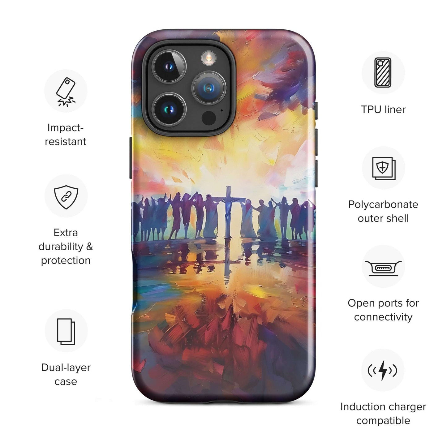 Am Kreuz vereint – Hoffnung für alle - Hardcase iPhone® Handyhülle - iPhone 16 Pro Max - GfoitMa