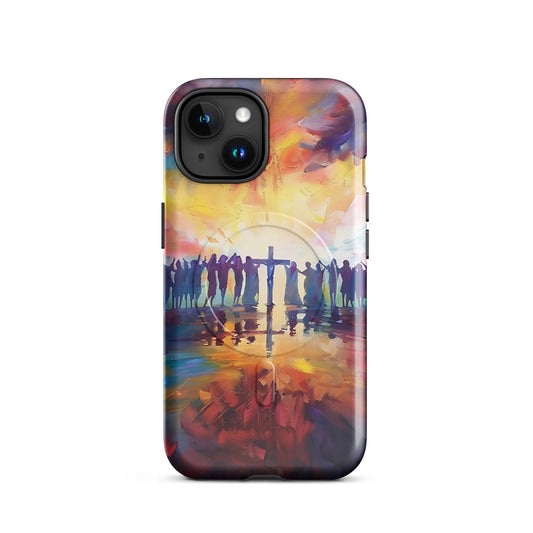 Am Kreuz vereint – Hoffnung für alle - Hardcase iPhone®-Hülle mit MagSafe® - GfoitMa - iPhone 15