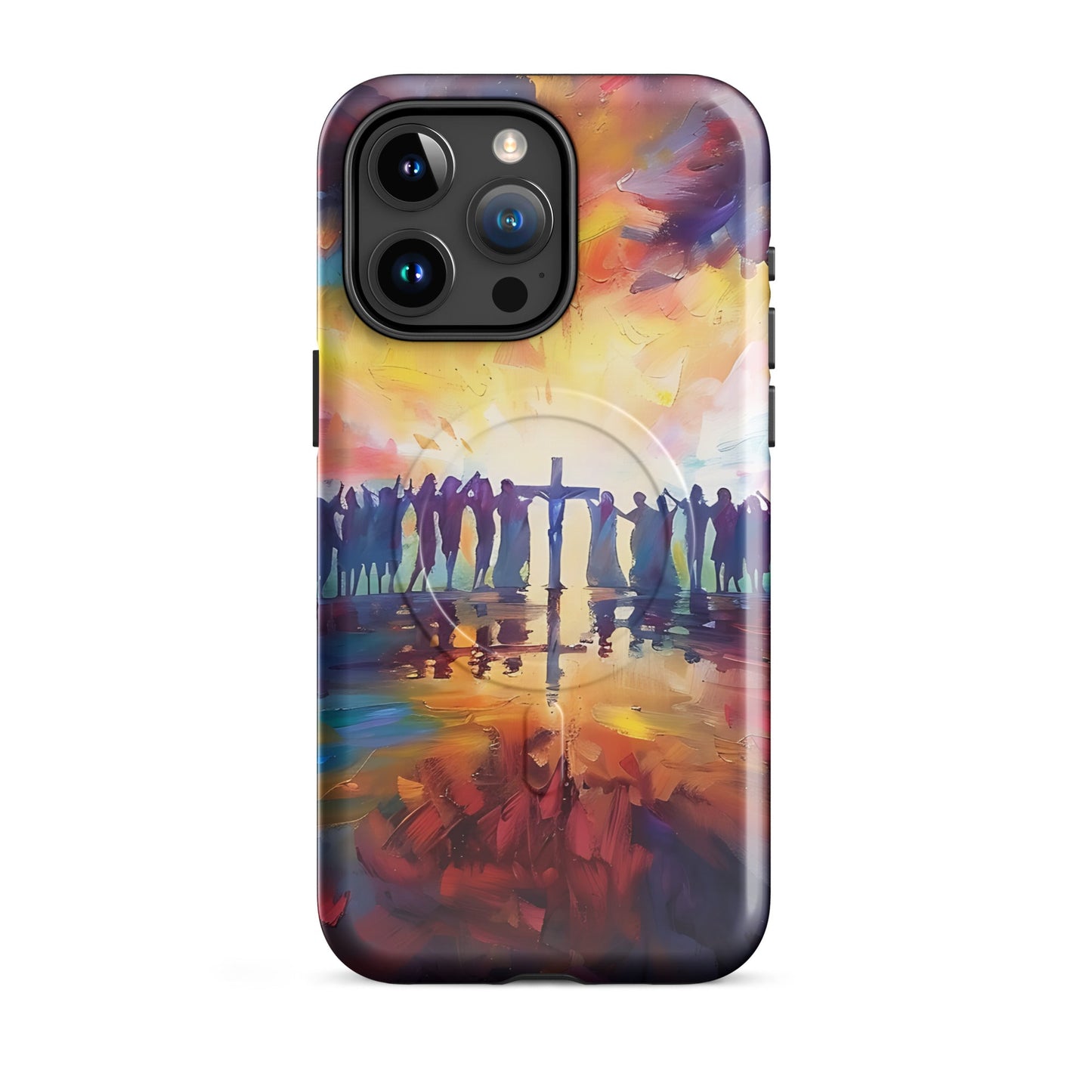 Am Kreuz vereint – Hoffnung für alle - Hardcase iPhone®-Hülle mit MagSafe® - iPhone 15 Pro Max - GfoitMa