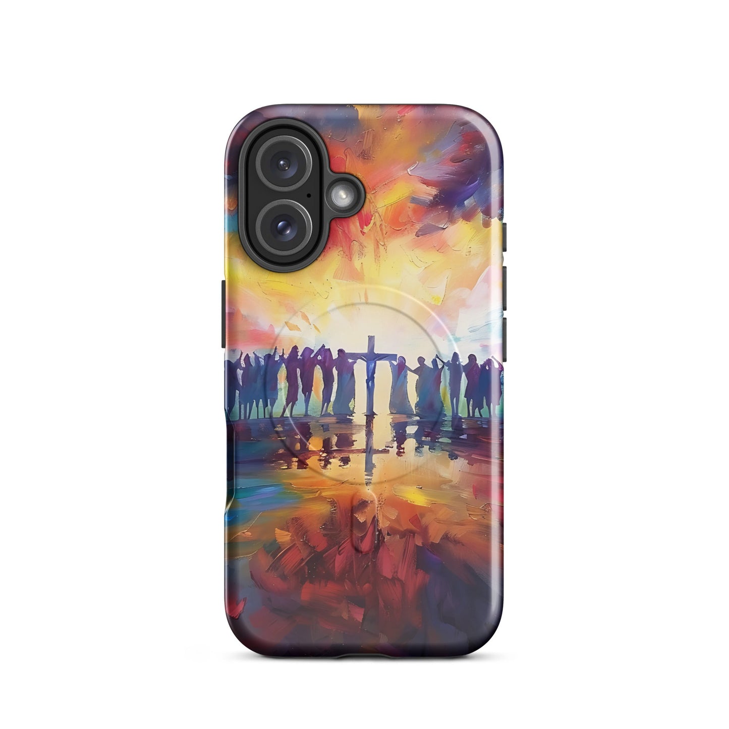 Am Kreuz vereint – Hoffnung für alle - Hardcase iPhone®-Hülle mit MagSafe® - iPhone 16 - GfoitMa