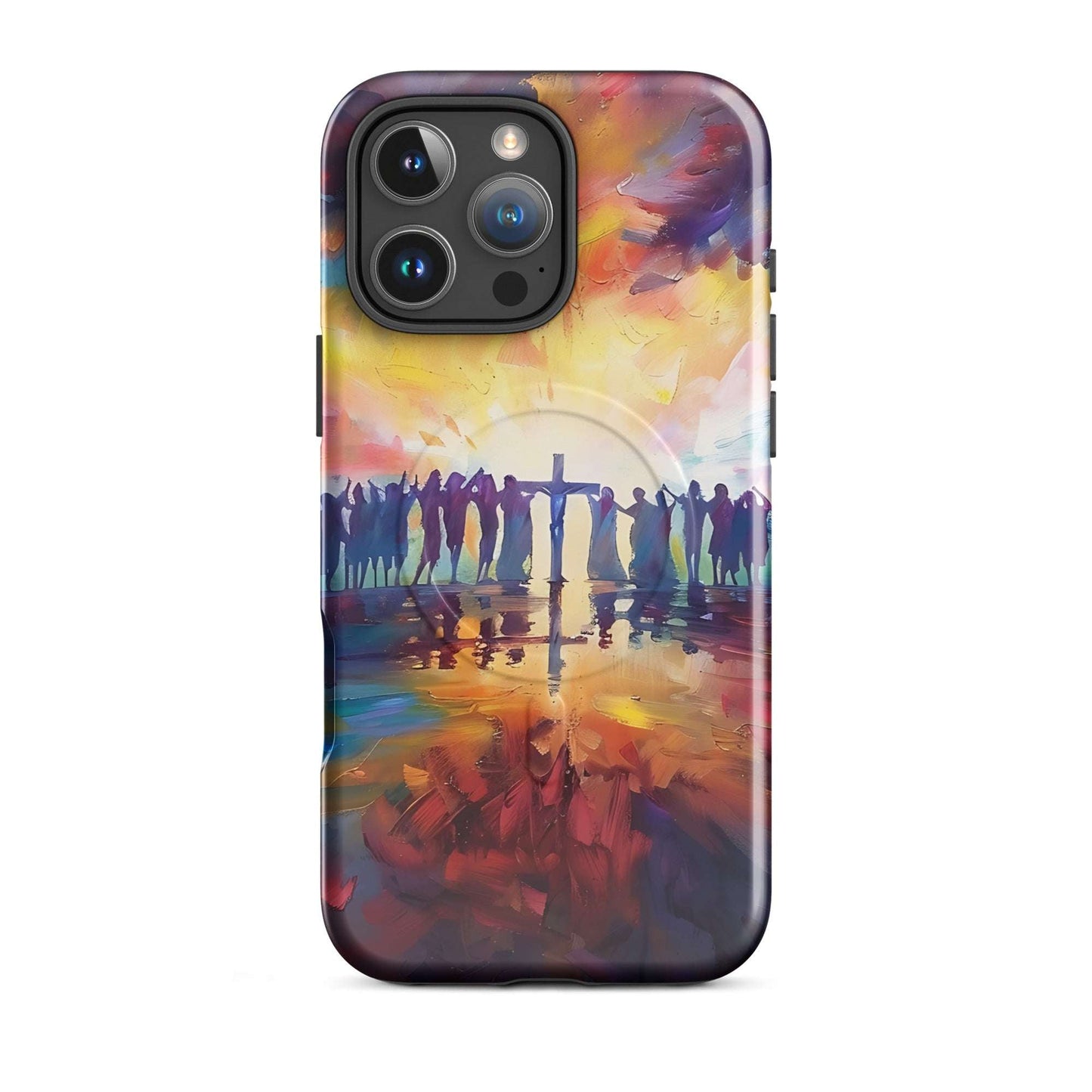 Am Kreuz vereint – Hoffnung für alle - Hardcase iPhone®-Hülle mit MagSafe® - iPhone 16 Pro Max - GfoitMa