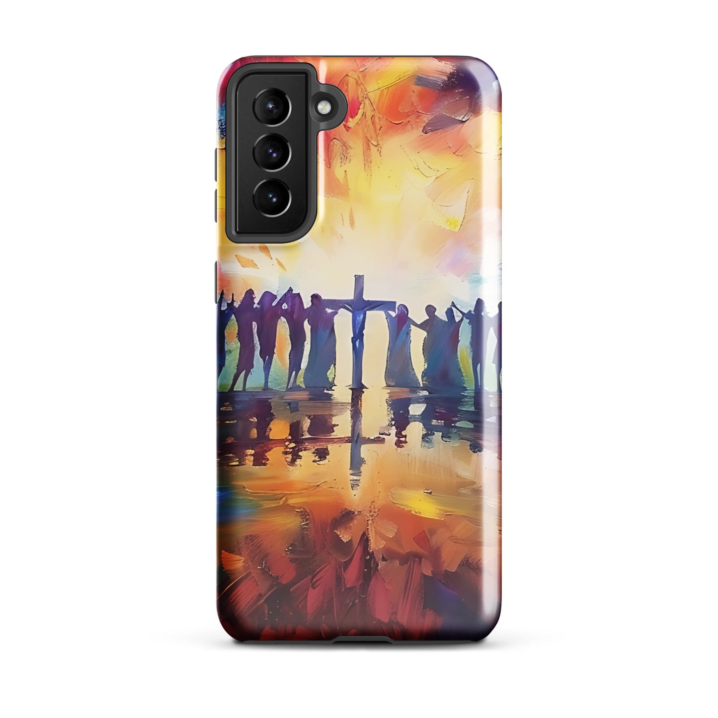 Am Kreuz vereint – Hoffnung für alle - Hardcase Samsung®-Hülle - Samsung Galaxy S21 Plus - GfoitMa