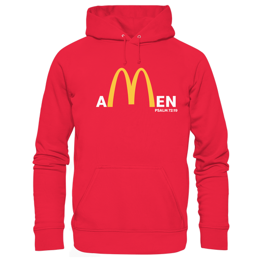 Amen Psalm 72,19 – Christliches Statement Design | Gott sei gepriesen in Ewigkeit - Premium Unisex Hoodie - Hoodies - Rot - GfoitMa