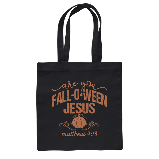 Are you FALL O WEEN Jesus? – Matthew 4:19 | Christliche Halloween Produkte - Baumwolltasche - Taschen - Black - GfoitMa