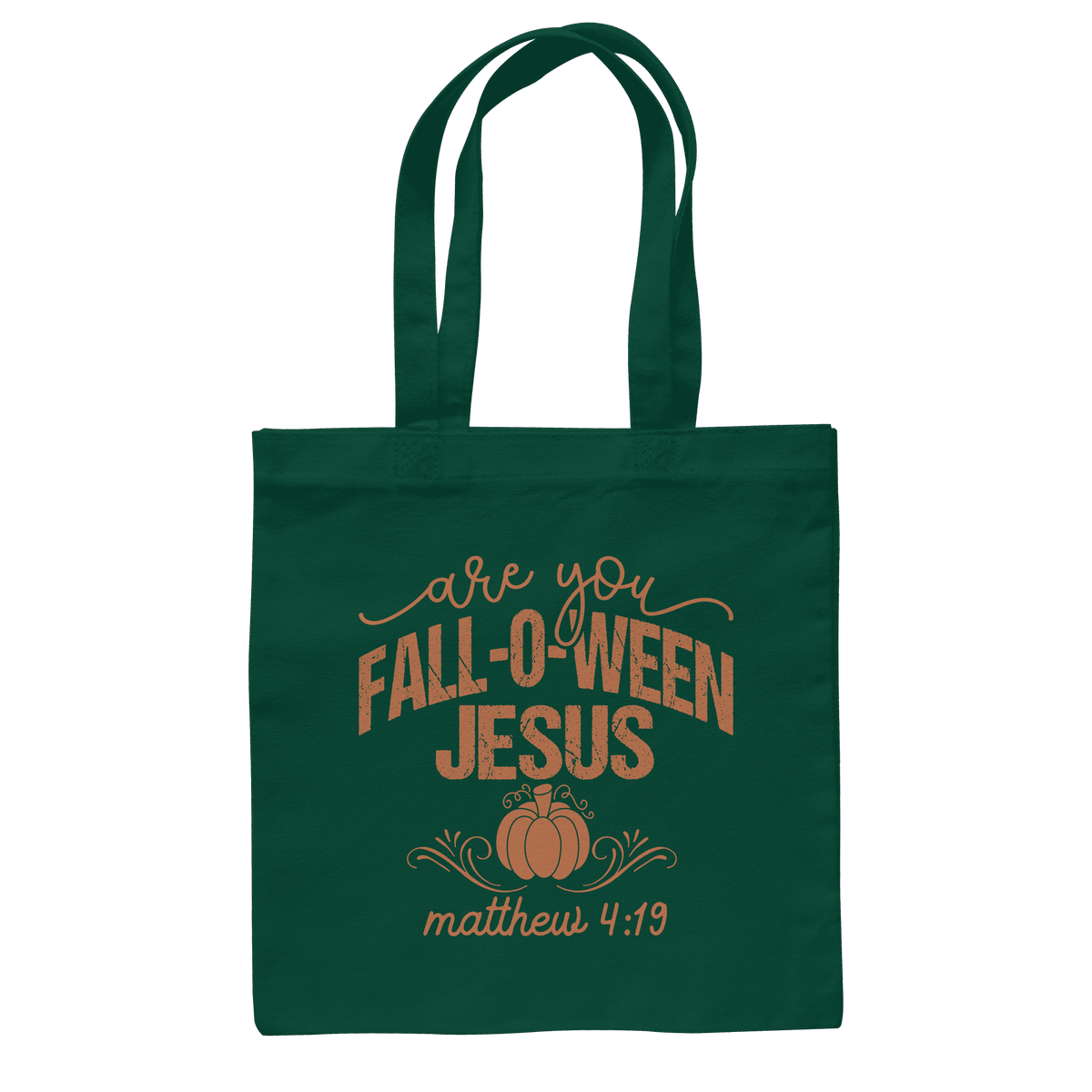 Are you FALL O WEEN Jesus? – Matthew 4:19 | Christliche Halloween Produkte - Baumwolltasche - Taschen - Bottle Green - GfoitMa