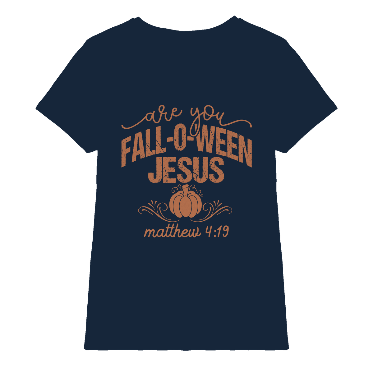 Are you FALL O WEEN Jesus? – Matthew 4:19 | Christliche Halloween Produkte - Ladies Premium Shirt - Lady-Shirts - Navy - GfoitMa