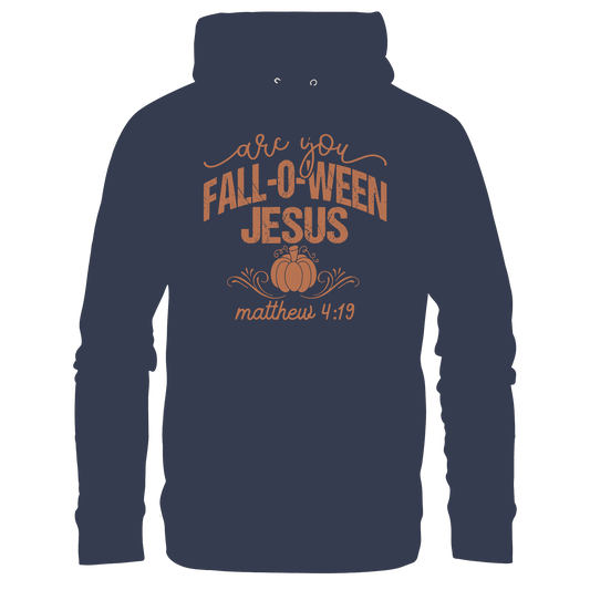 Are you FALL O WEEN Jesus? – Matthew 4:19 | Christliche Halloween Produkte - Premium Unisex Hoodie - Hoodies - Deep Navy - GfoitMa