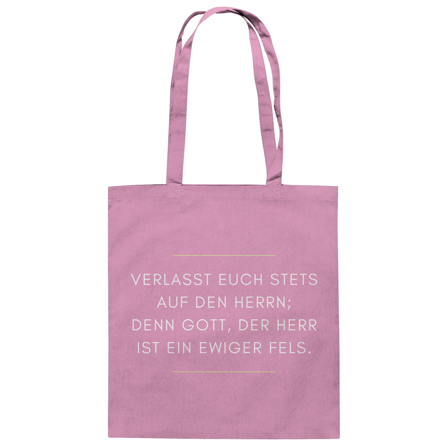 Jesaja 26,4 – Der Herr ist ein ewiger Fels | Christliches Bibelvers Design - Baumwolltasche