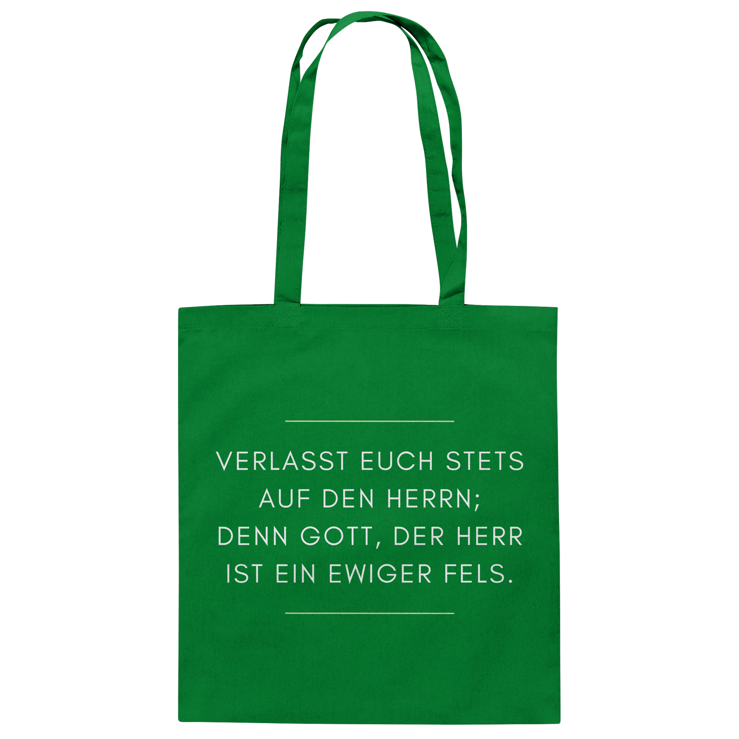 Jesaja 26,4 – Der Herr ist ein ewiger Fels | Christliches Bibelvers Design - Baumwolltasche