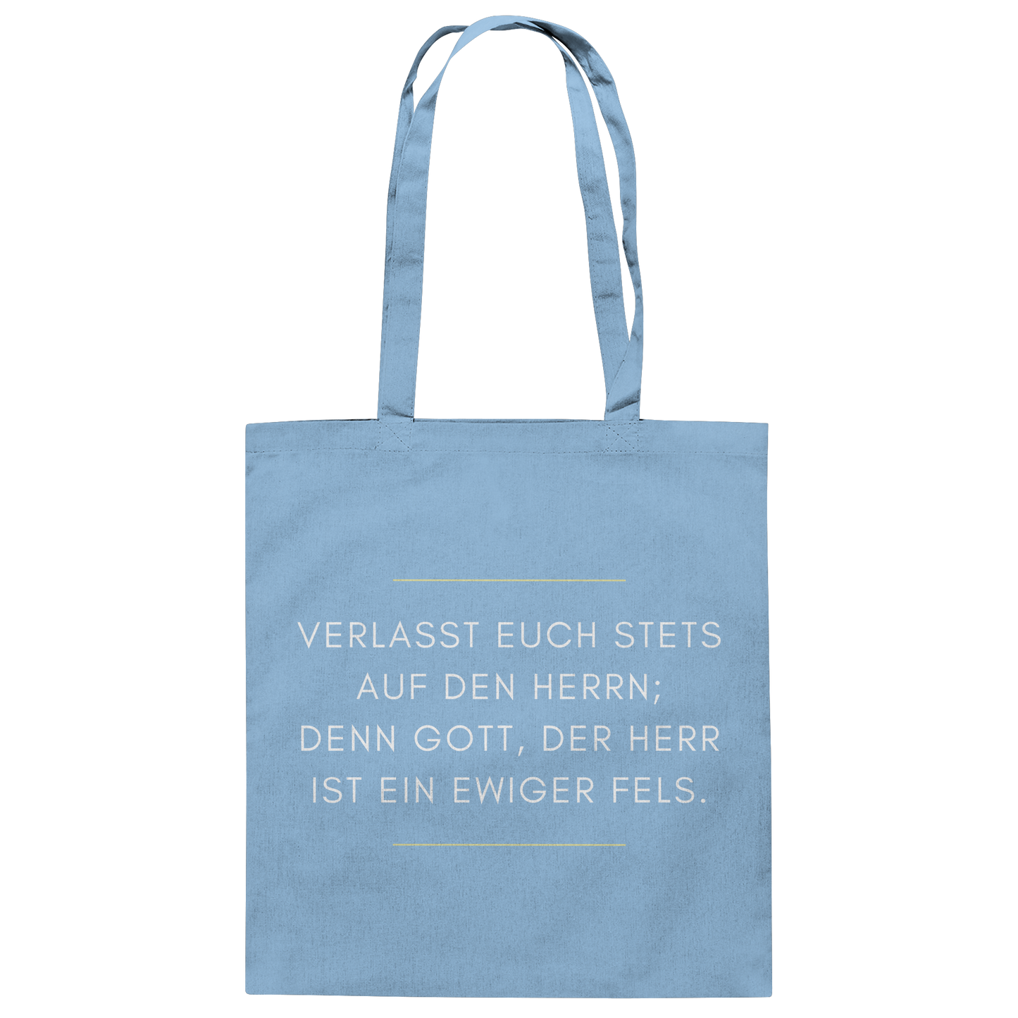 Jesaja 26,4 – Der Herr ist ein ewiger Fels | Christliches Bibelvers Design - Baumwolltasche