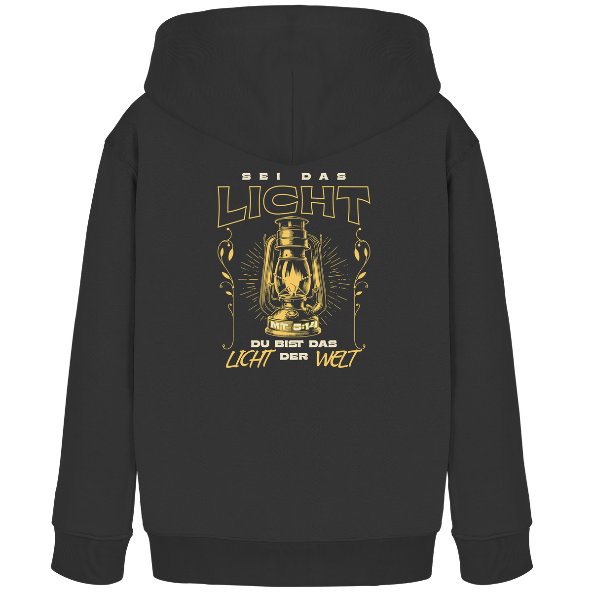 Sei das Licht – Du bist das Licht der Welt | Christliche Kleidung - Kids Organic Hoodie