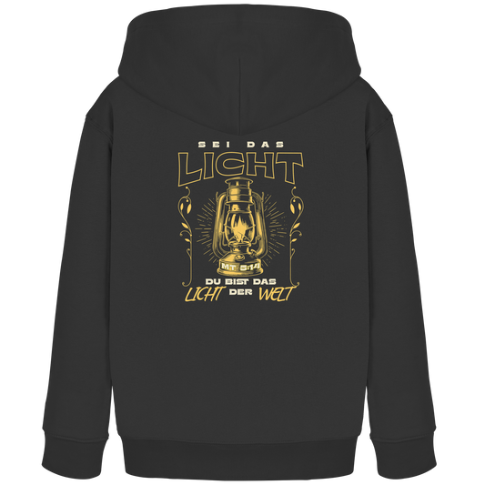 Sei das Licht – Du bist das Licht der Welt | Christliche Kleidung - Kids Organic Hoodie