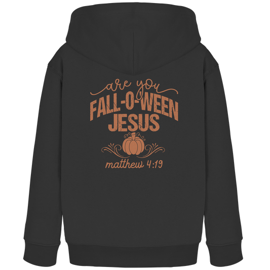 Are you FALL O WEEN Jesus? – Matthew 4:19 | Christliche Halloween Produkte - Kids Organic Hoodie - GfoitMa - Black / 98/104 (3-4)