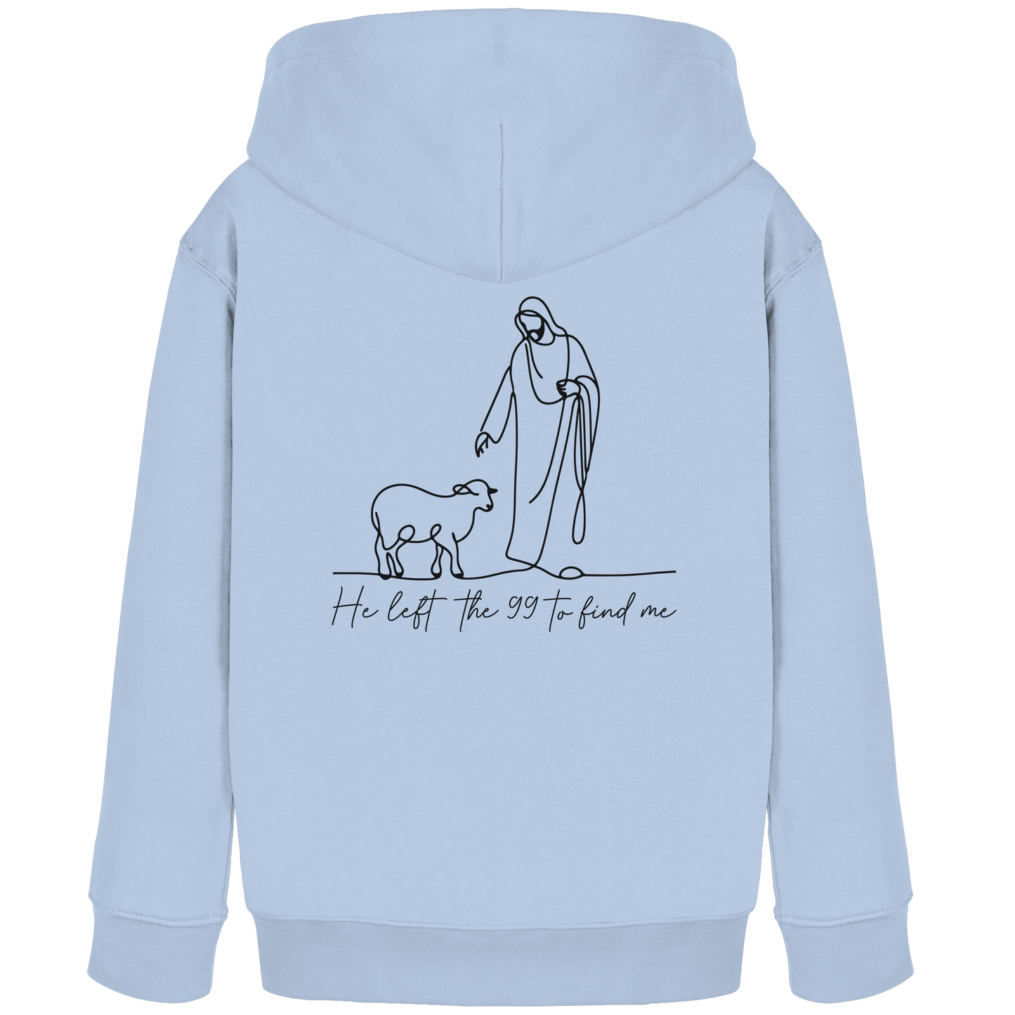He Left the 99 to Find Me – Kraftvolle Botschaft in minimalistischem Design | Christliche Kleidung - Kids Organic Hoodie