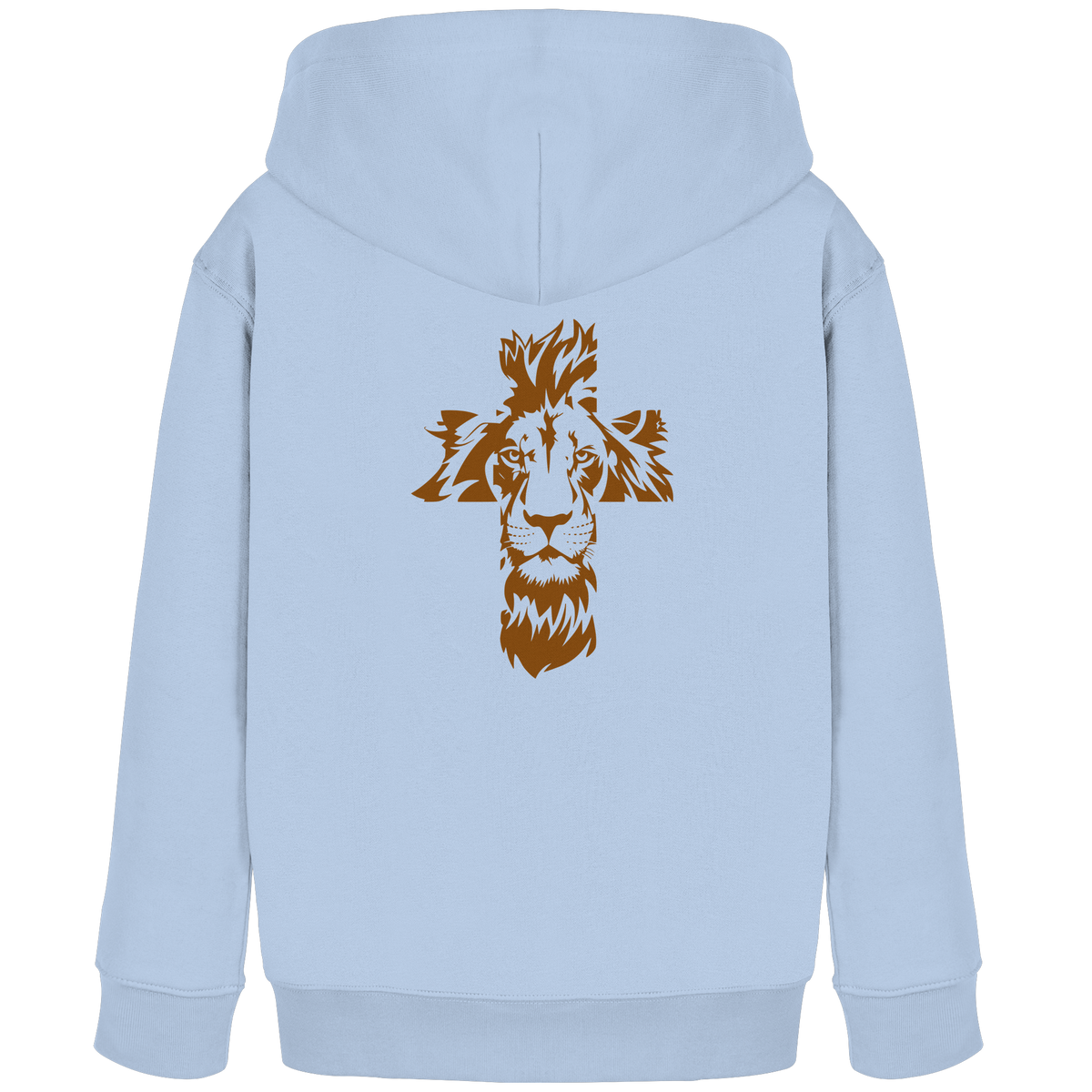 Im Zeichen des Löwen – Fest verwurzelt im Glauben | Christliche Kleidung - Kids Organic Hoodie - GfoitMa - Blue Soul / 98/104 (3-4)