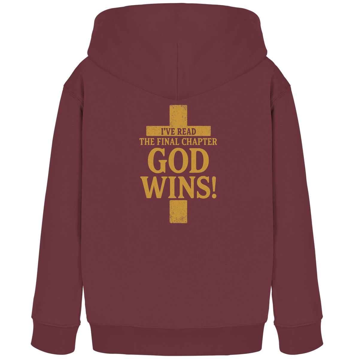 GOD WINS – Das Ende steht fest | Christliche Kleidung & Geschenke im Kreuz-Design - Kids Organic Hoodie