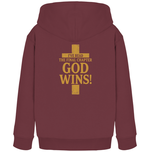 GOD WINS – Das Ende steht fest | Christliche Kleidung & Geschenke im Kreuz-Design - Kids Organic Hoodie
