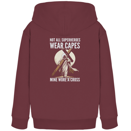 My Superhero Wore a Cross - Kids Organic Hoodie