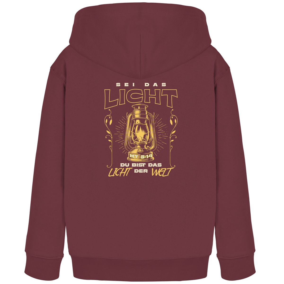 Sei das Licht – Du bist das Licht der Welt | Christliche Kleidung - Kids Organic Hoodie