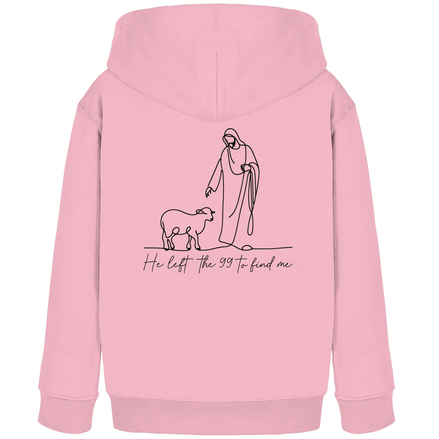 He Left the 99 to Find Me – Kraftvolle Botschaft in minimalistischem Design | Christliche Kleidung - Kids Organic Hoodie