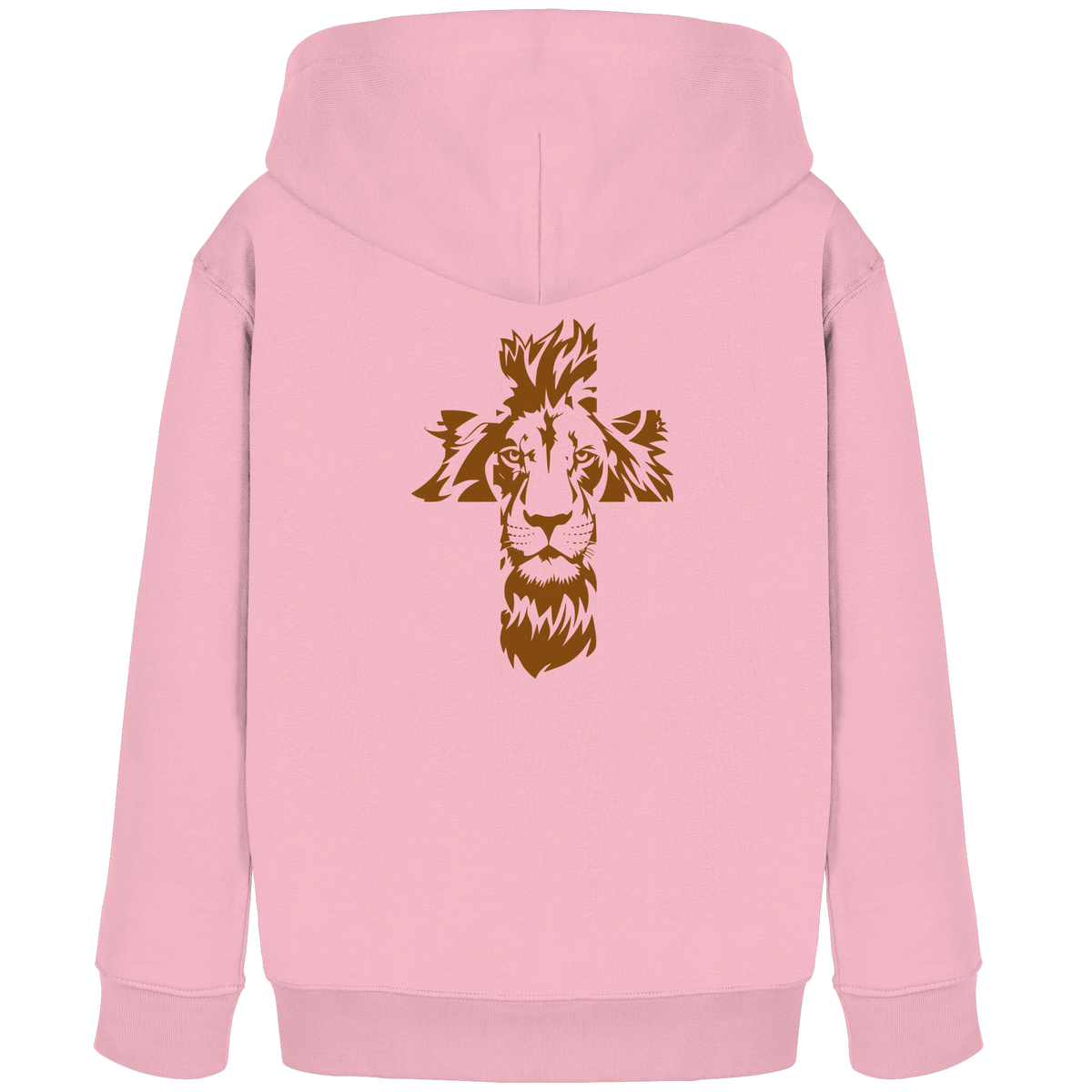 Im Zeichen des Löwen – Fest verwurzelt im Glauben | Christliche Kleidung - Kids Organic Hoodie - GfoitMa - Cotton Pink / 98/104 (3-4)
