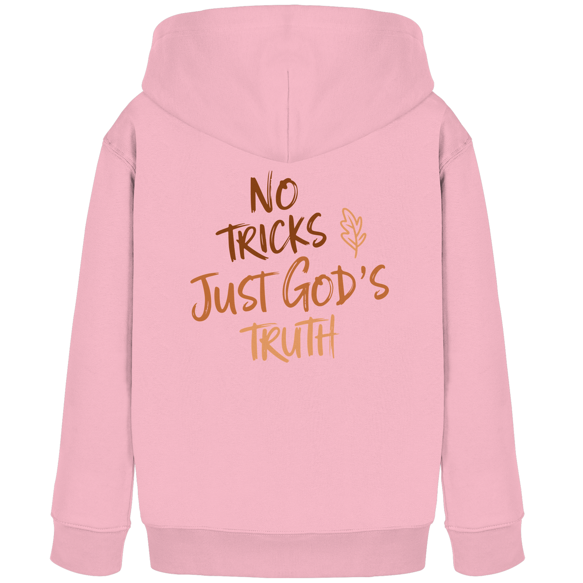 No Tricks – Just God’s Truth | Christliche Kleidung & Geschenke im Retro-Design für Herbst & Halloween - Kids Organic Hoodie - GfoitMa - Cotton Pink / 98/104 (3-4)