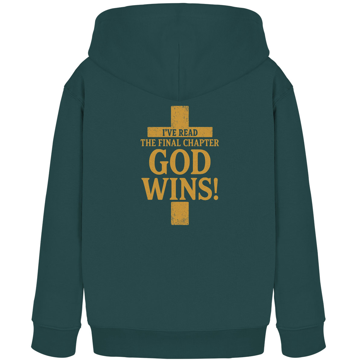 GOD WINS – Das Ende steht fest | Christliche Kleidung & Geschenke im Kreuz-Design - Kids Organic Hoodie