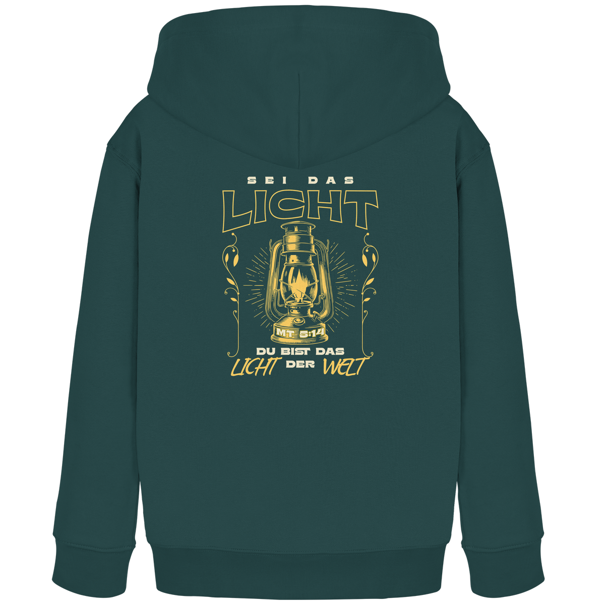 Sei das Licht – Du bist das Licht der Welt | Christliche Kleidung - Kids Organic Hoodie