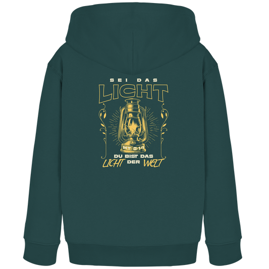 Sei das Licht – Du bist das Licht der Welt | Christliche Kleidung - Kids Organic Hoodie