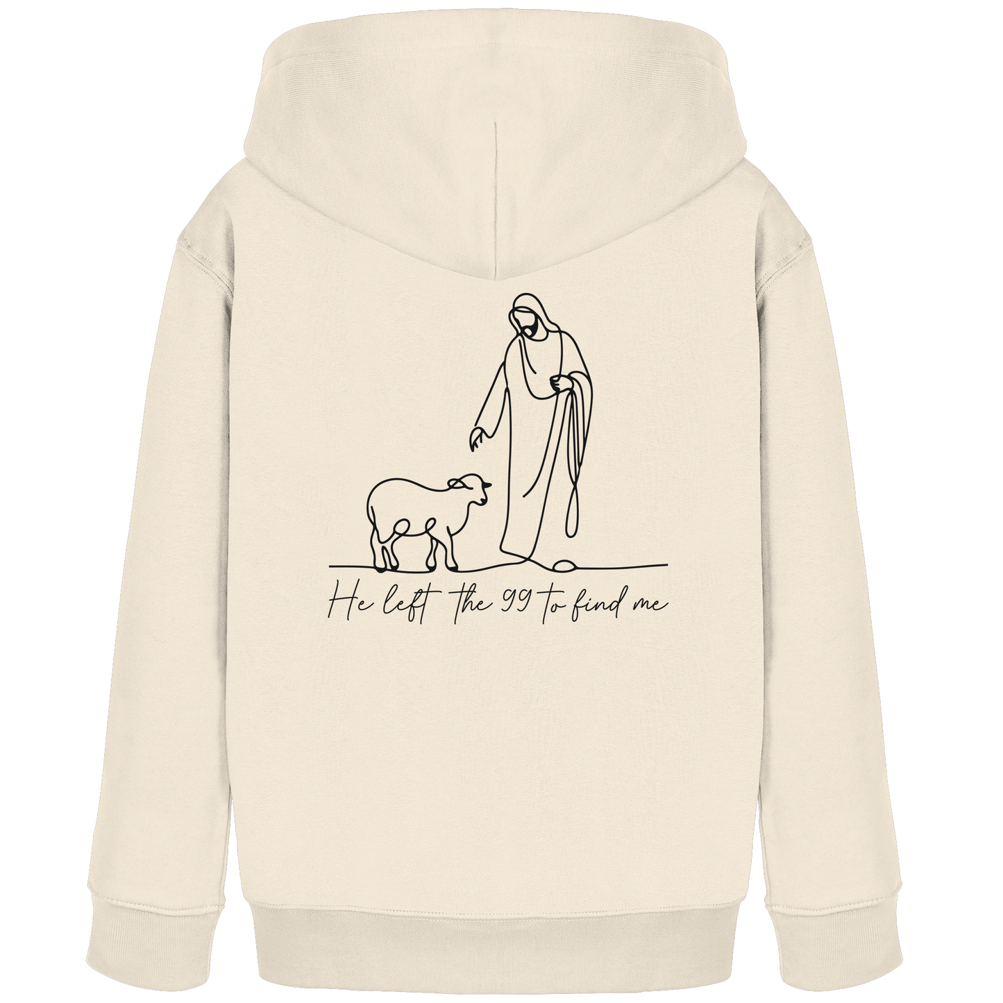 He Left the 99 to Find Me – Kraftvolle Botschaft in minimalistischem Design | Christliche Kleidung - Kids Organic Hoodie