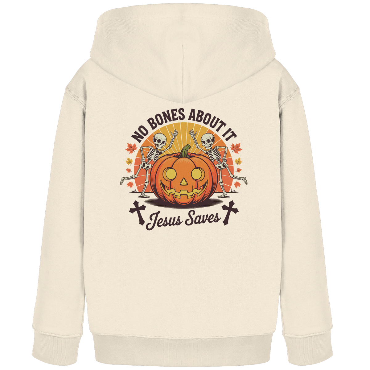 No Bones About It – Jesus Saves | Christliche Kleidung & Geschenke zu Halloween - Kids Organic Hoodie - GfoitMa - Natural Raw / 98/104 (3-4)