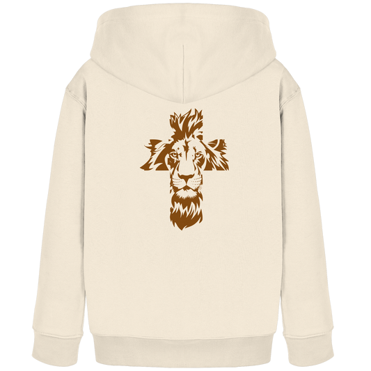 Im Zeichen des Löwen – Fest verwurzelt im Glauben | Christliche Kleidung - Kids Organic Hoodie - GfoitMa - Natural Raw / 98/104 (3-4)