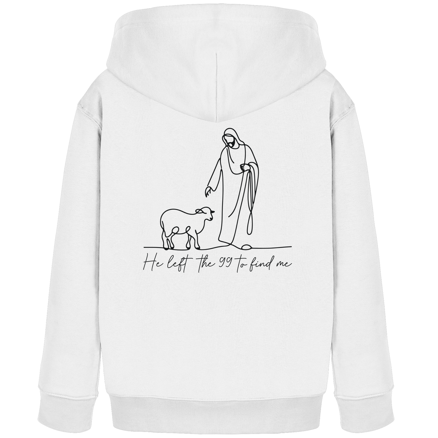 He Left the 99 to Find Me – Kraftvolle Botschaft in minimalistischem Design | Christliche Kleidung - Kids Organic Hoodie