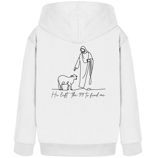 He Left the 99 to Find Me – Powerful Message in Minimalist Design | Christian Apparel - Kids Organic Hoodie