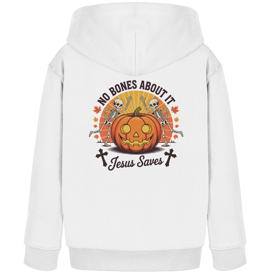 No Bones About It – Jesus Saves | Christliche Kleidung & Geschenke zu Halloween - Kids Organic Hoodie - GfoitMa - White / 98/104 (3-4)
