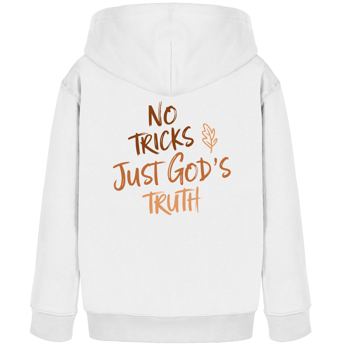 No Tricks – Just God’s Truth | Christliche Kleidung & Geschenke im Retro-Design für Herbst & Halloween - Kids Organic Hoodie - GfoitMa - White / 98/104 (3-4)