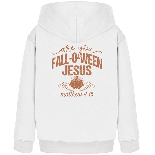 Are you FALL O WEEN Jesus? – Matthew 4:19 | Christliche Halloween Produkte - Kids Organic Hoodie - GfoitMa - White / 98/104 (3-4)