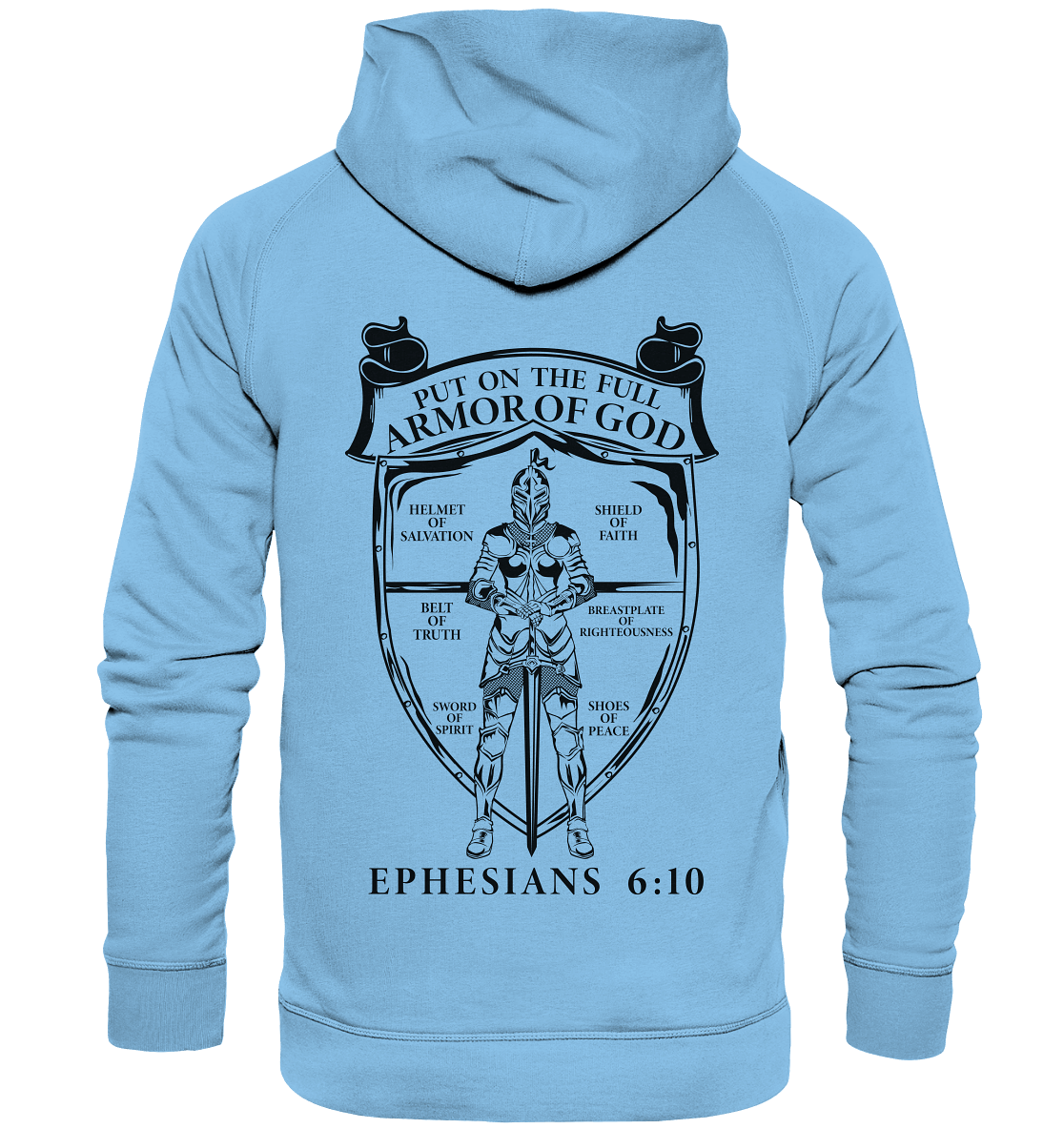 „Put on the Full Armor of God“ – Rückseite | Christliche Kleidung - Kids Premium Hoodie