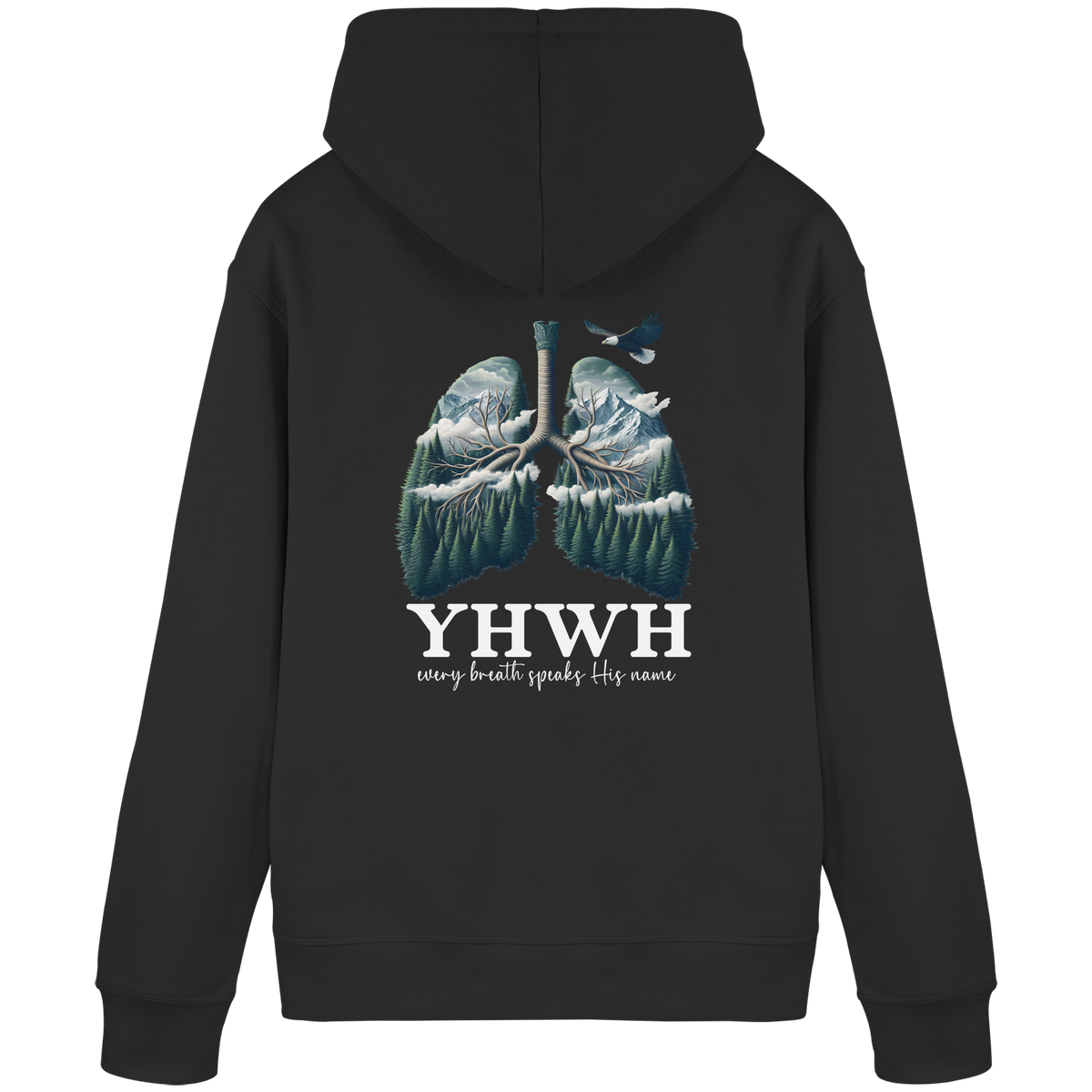 YHWH – Every Breath Speaks His Name | Atem des Lebens | Christliches Design - Organic Basic Hoodie - GfoitMa - Black / S