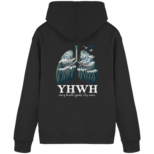 YHWH – Every Breath Speaks His Name | Atem des Lebens | Christliches Design - Organic Basic Hoodie - GfoitMa - Black / S