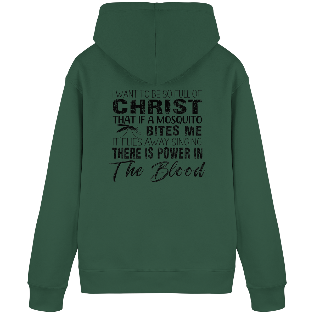 I Want to Be So Full of Christ – Mosquito | Christian Statement Print - Organic Basic Hoodie