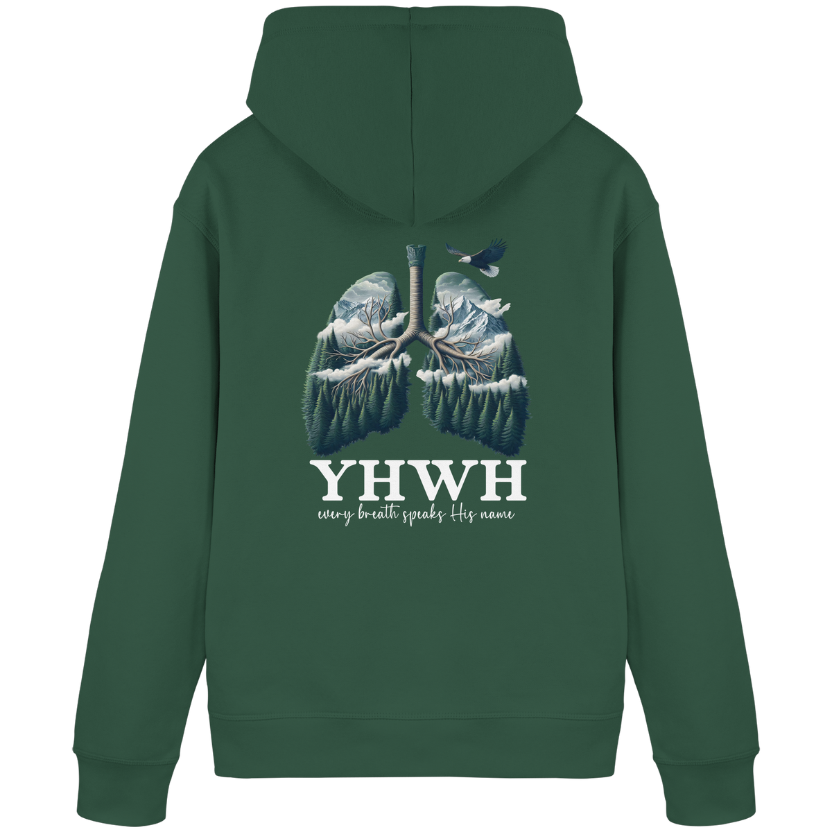 YHWH – Every Breath Speaks His Name | Atem des Lebens | Christliches Design - Organic Basic Hoodie - GfoitMa - Bottle Green / S