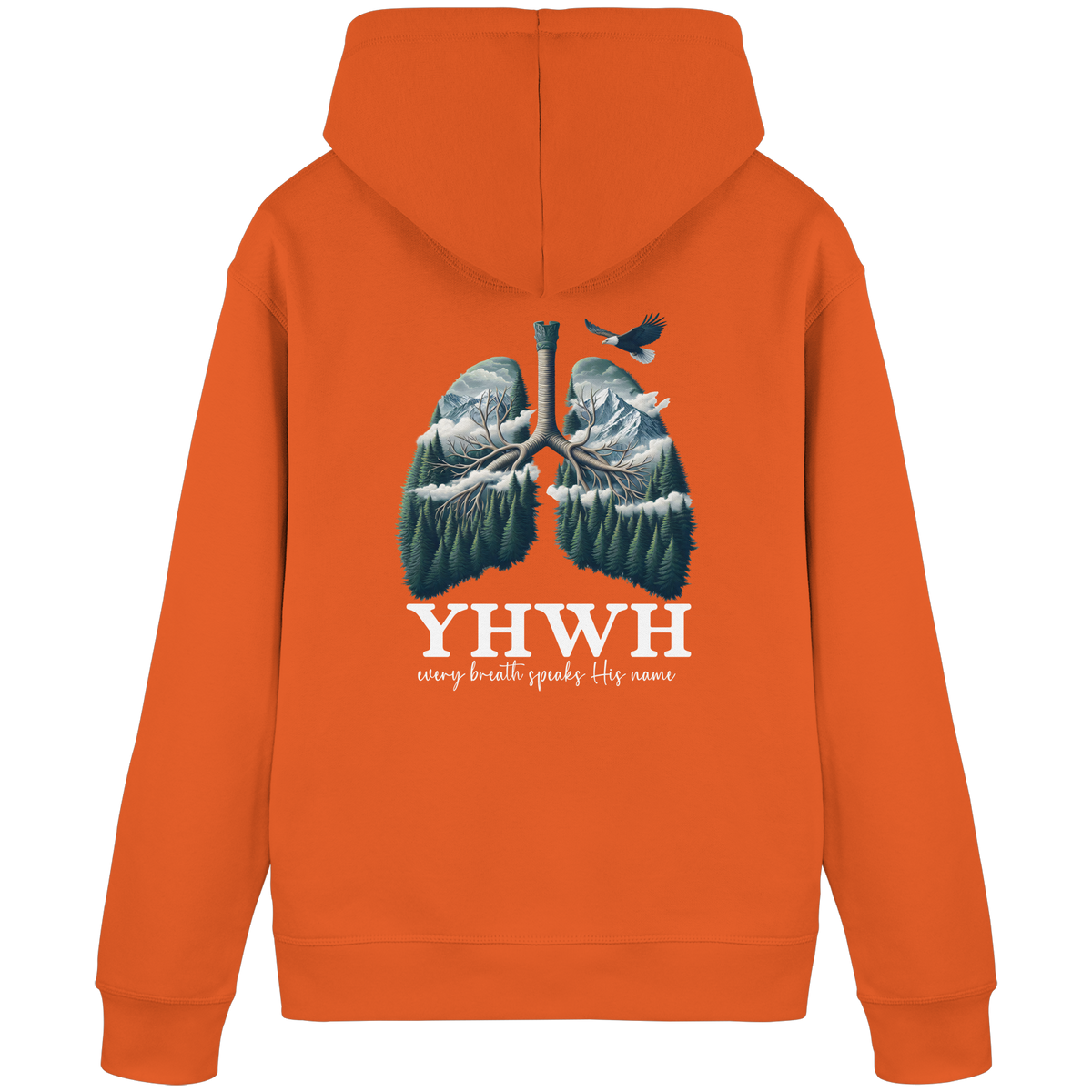YHWH – Every Breath Speaks His Name | Atem des Lebens | Christliches Design - Organic Basic Hoodie - GfoitMa - Bright Orange / S