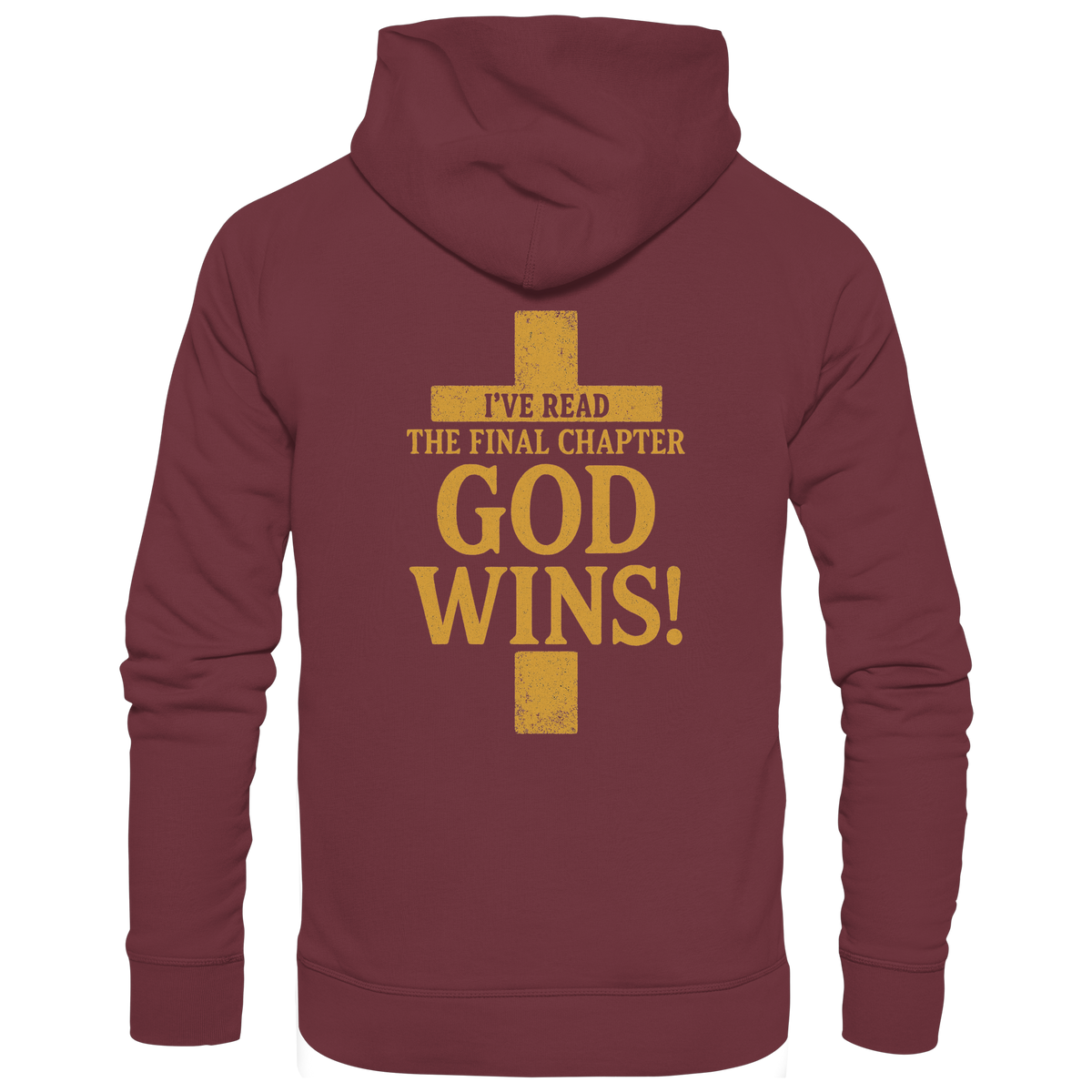 GOD WINS – Das Ende steht fest | Christliche Kleidung & Geschenke im Kreuz-Design - Organic Basic Hoodie