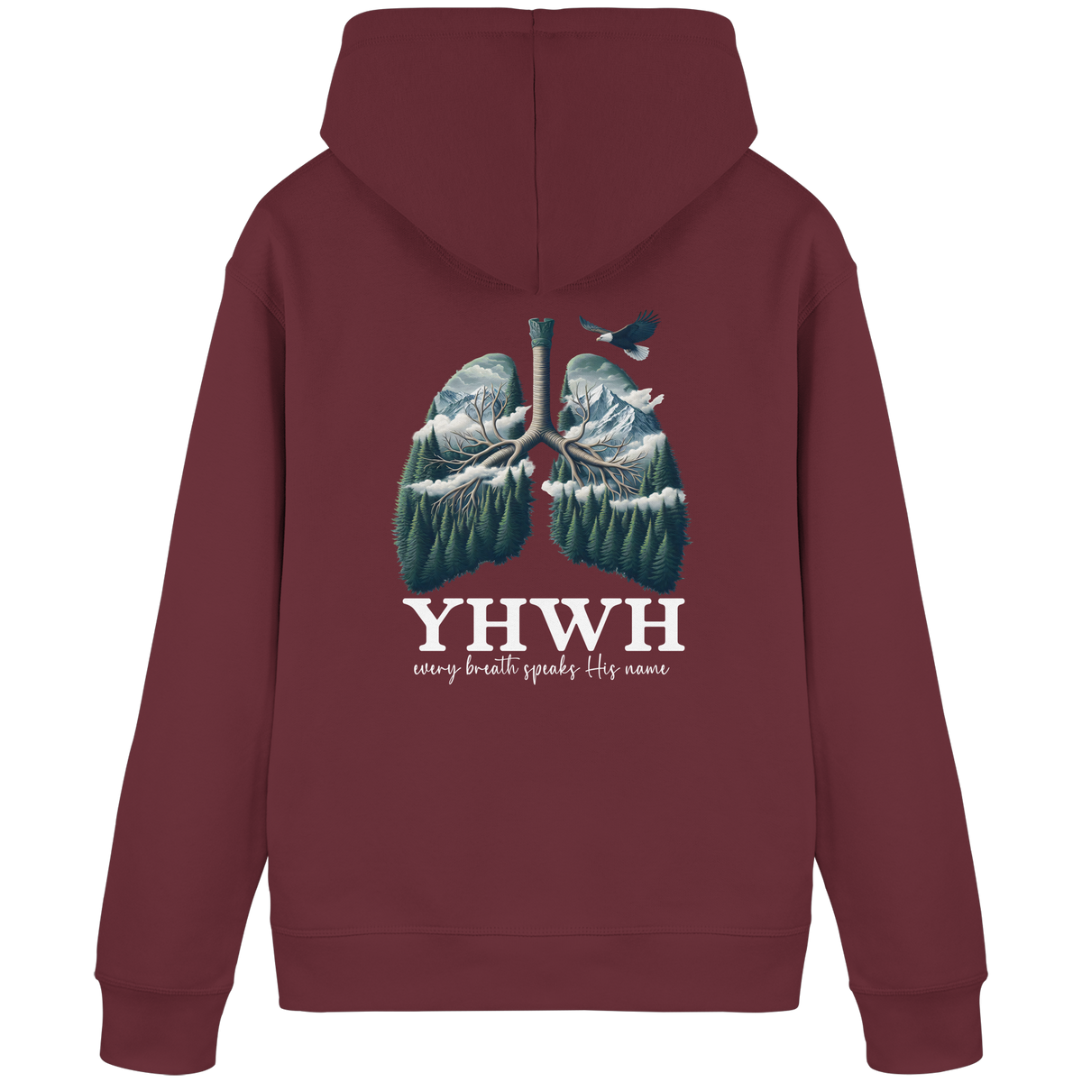 YHWH – Every Breath Speaks His Name | Atem des Lebens | Christliches Design - Organic Basic Hoodie - GfoitMa - Burgundy / S