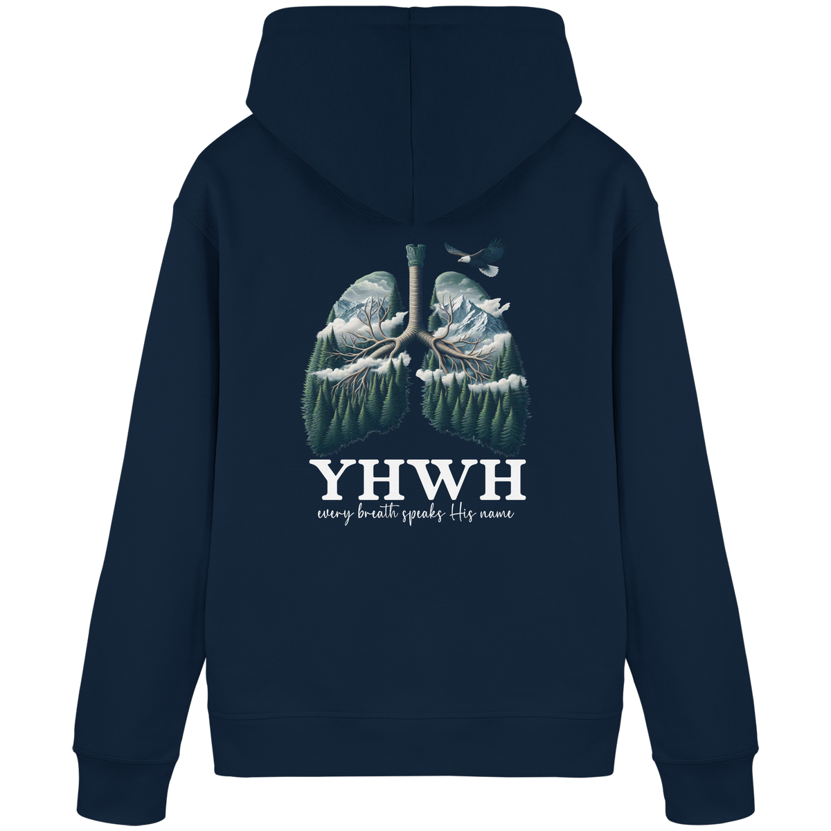 YHWH – Every Breath Speaks His Name | Atem des Lebens | Christliches Design - Organic Basic Hoodie - GfoitMa - French Navy / S