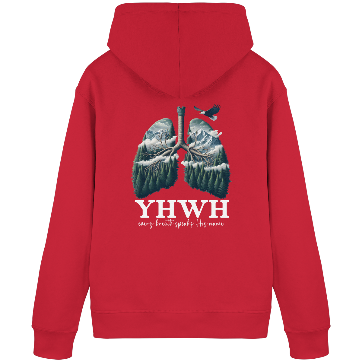 YHWH – Every Breath Speaks His Name | Atem des Lebens | Christliches Design - Organic Basic Hoodie - GfoitMa - Red / S