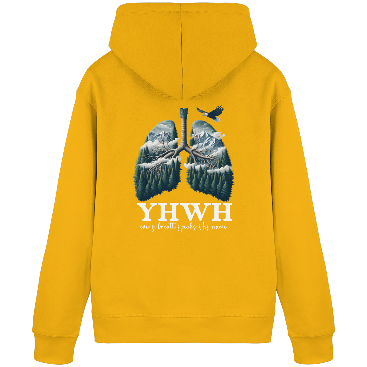 YHWH – Every Breath Speaks His Name | Atem des Lebens | Christliches Design - Organic Basic Hoodie - GfoitMa - Spectra Yellow / S